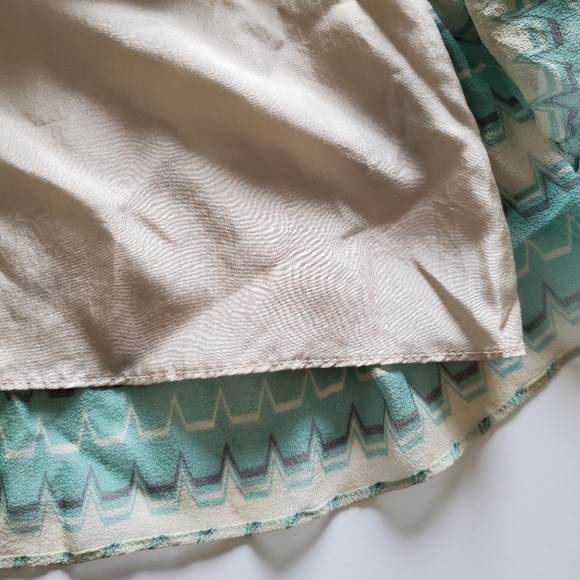 Development by Erica Davies silk dress double V back front green 6 - Picture 5 of 6